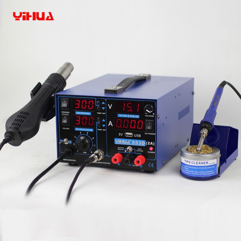 5V USB 신형 3in1 열기 납땜 역을 가진 YIHUA 853D 2A 4 LED